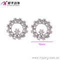 29084 bijoux fantaisie bijoux alliage de cuivre boucles d&#39;oreilles en gros dames en or blanc zircon boucle d&#39;oreille pour les filles